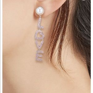BOGO 1/2 Off Crystal & Faux Pearl Love  Earrings